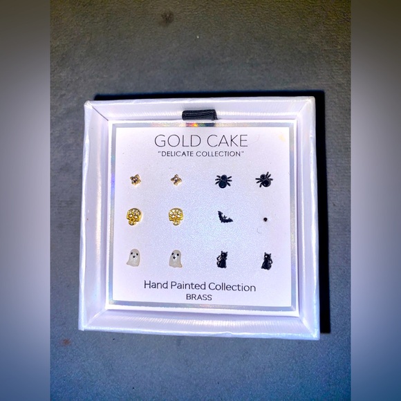 BNIB Gold Cake Delicate Collection Sterling Silver/Gold Toned Halloween Earrings - Picture 1 of 4